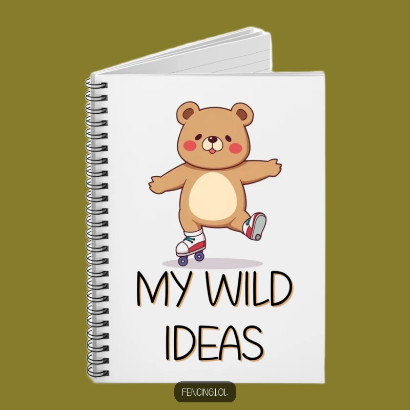 Funny Roller Skating Bear Split Notebook: Jot Down Ideas with Humor