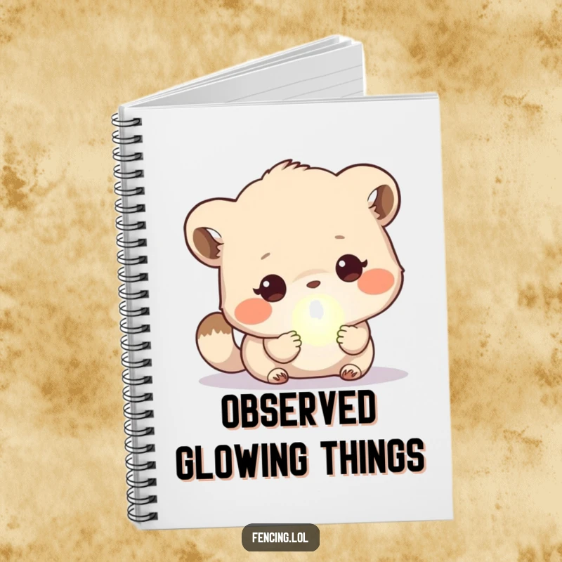 Funny Notebook: A cute animal studying a glowing orb on the cover, inspiring humorous ideas and magical notes for its owner.
