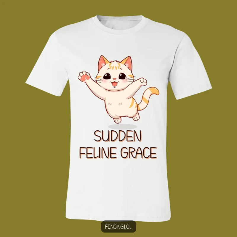 Funny Cat Flourish T-Shirt: Hilarious Feline Action Gift for Drama Queens.