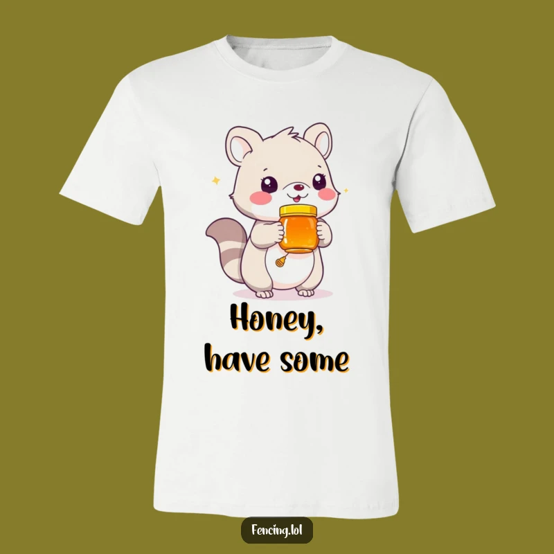 Funny Honey Jar Animal T-Shirt: Playful Creature Offering Sweetness, Funny Gift Tee