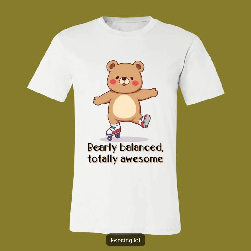 Funny Roller Skating Bear Split T-Shirt: Hilarious Skater Tee for Maximum Laughs