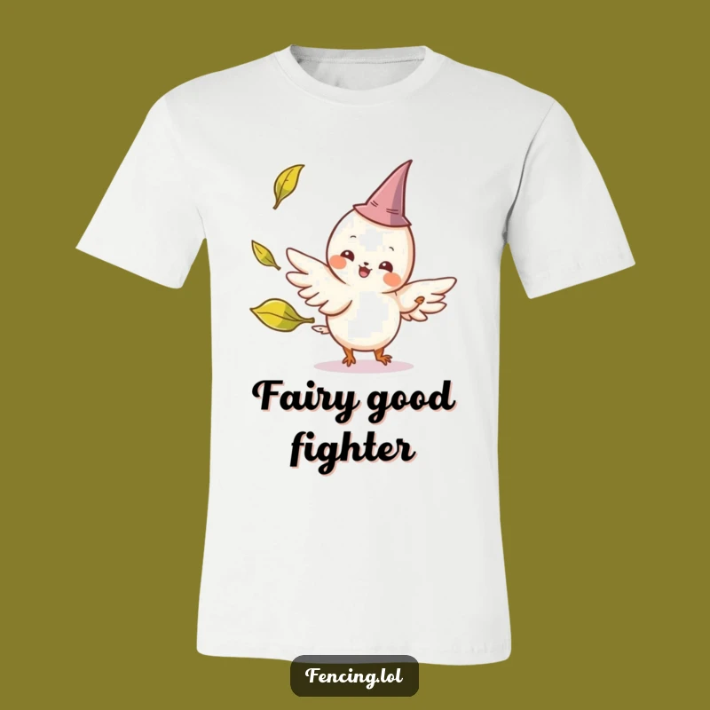 Funny Winged Creature Leaf Parry Tee - Enchanting & Hilarious Art