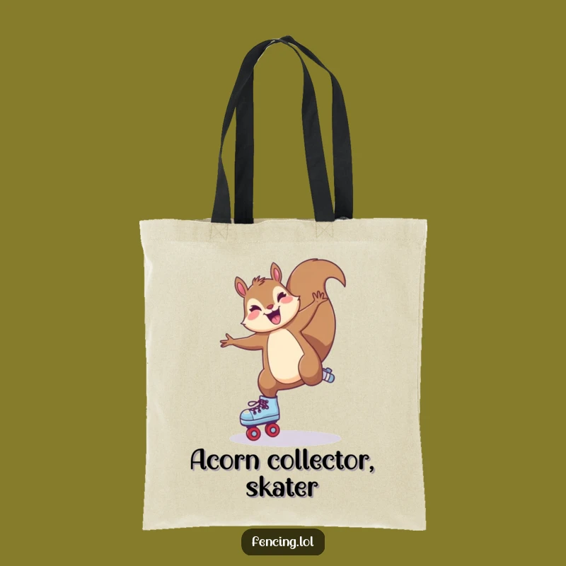 Funny Squirrel Skate Tote Bag: Carry Your Joy and Humor, A Great Gift.