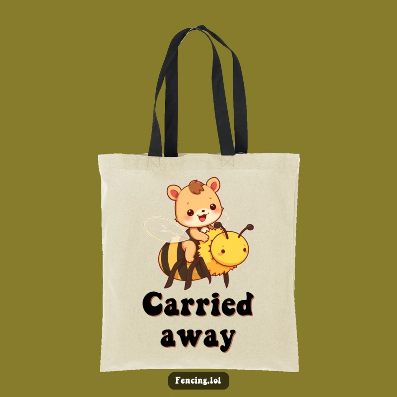 Funny Animal Bee Tote Bag - Humorous Carryall, Cute Animal Gift