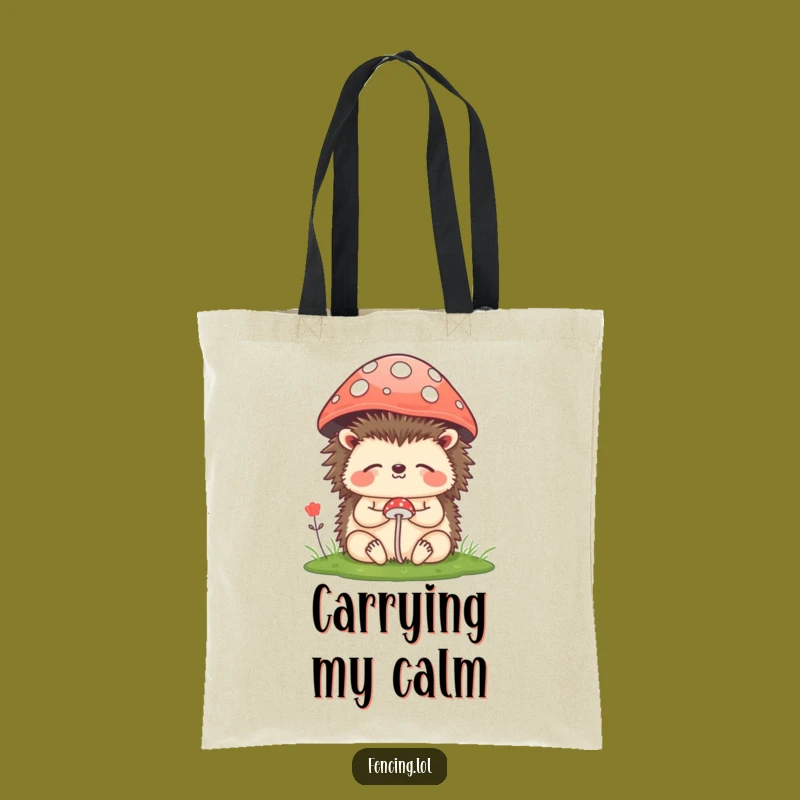 Funny Hedgehog Zen Tote Bag: Carry Your Humor in Style Gift