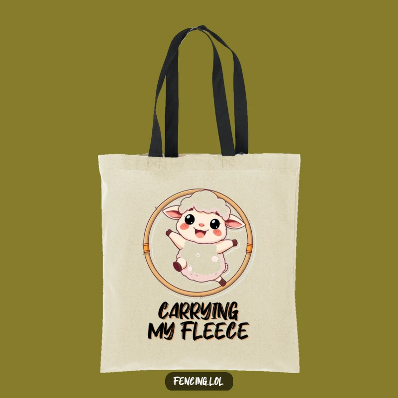 Funny Sheep Hoop Tote Bag: Joyful Farm Accessory, Perfect Gift