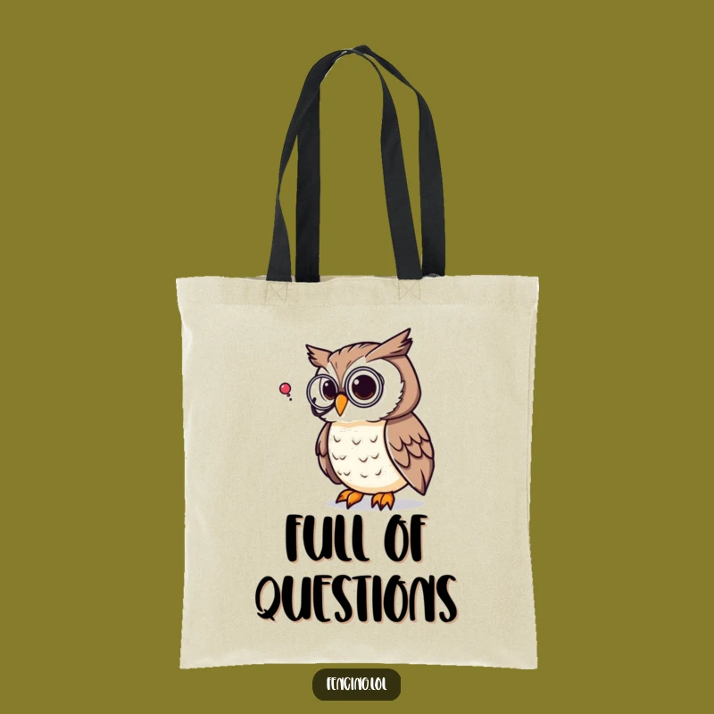 Funny Owl Tote Bag: Intellectual Pointer Design, Practical Funny Gift for Scholars