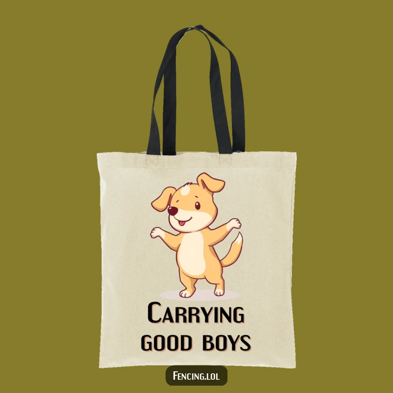 Funny Curious Dog Pirouette Tote Bag: Carry Your Joyful Style