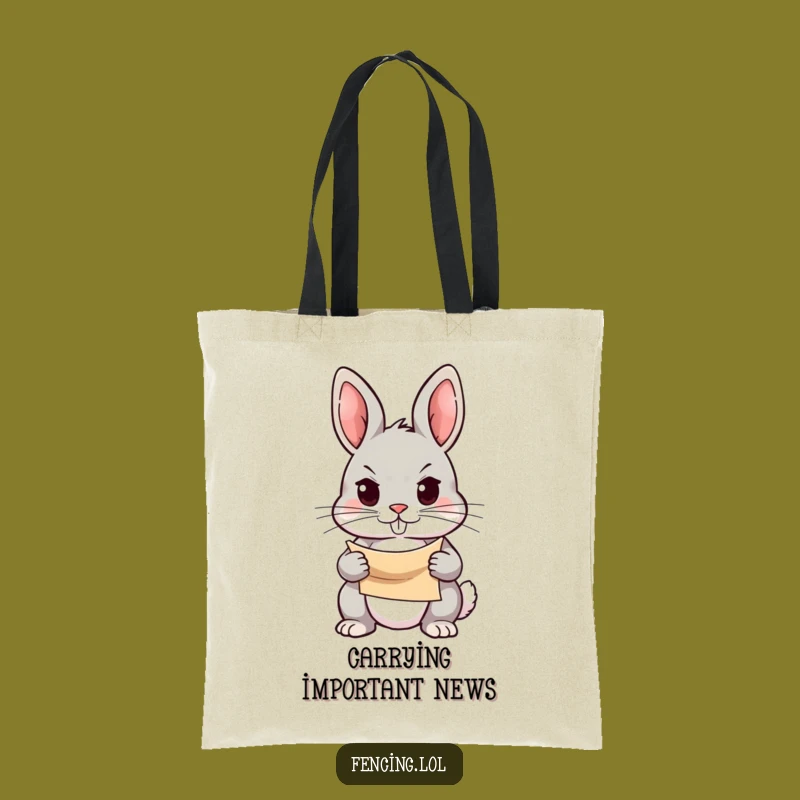 Funny Rabbit Tote Bag: Scroll Keeper Design, Practical Funny Gift for Planners
