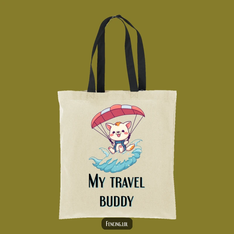 Funny Playful Animal Waving Tote Bag: Carry Your Enthusiasm Hilariously